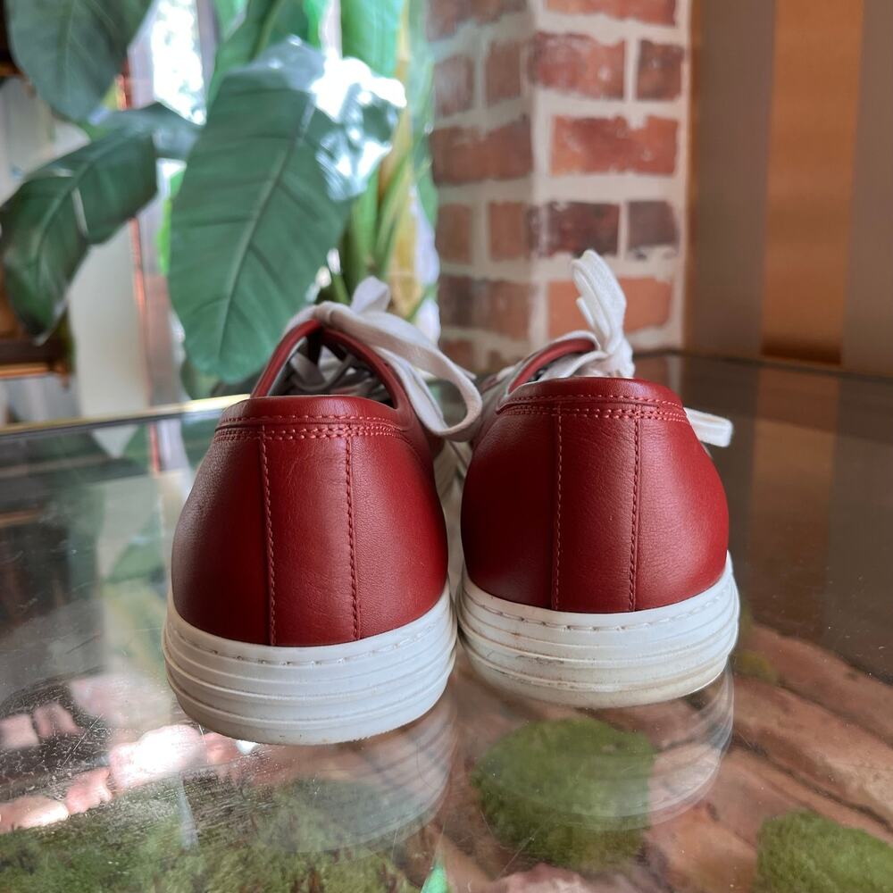GUCCI Red Leather Mens Sneakers 10(10.5US) - Picture 3 of 10